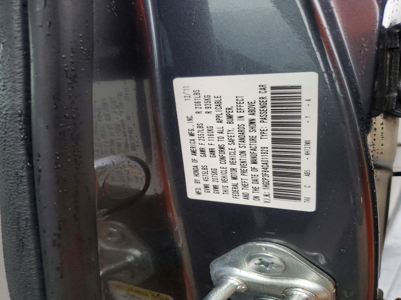 2012 HONDA ACCORD EXL photo 12