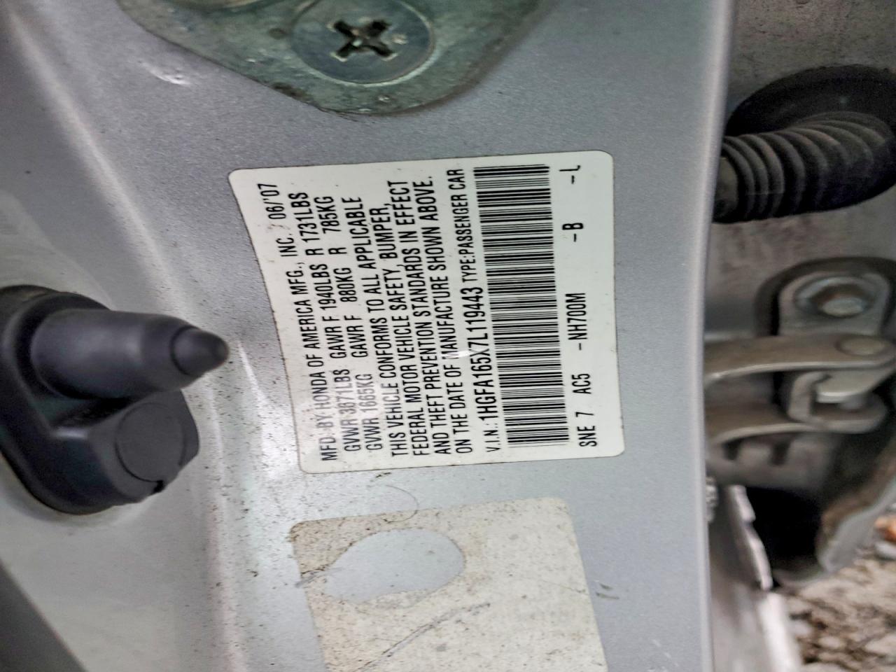 2007 HONDA CIVIC LX photo 25