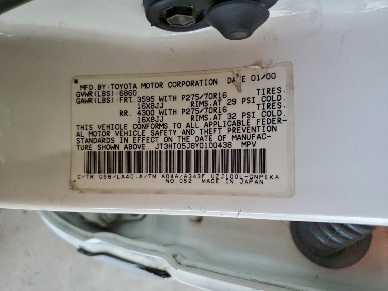 2000 TOYOTA LAND CRUISER photo 14