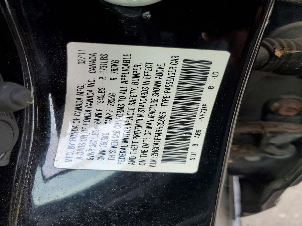2011 HONDA CIVIC LX photo 12