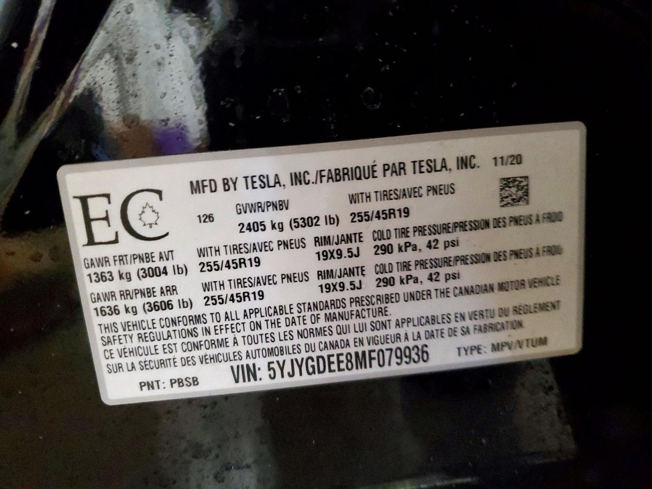 2021 TESLA MODEL Y photo 14
