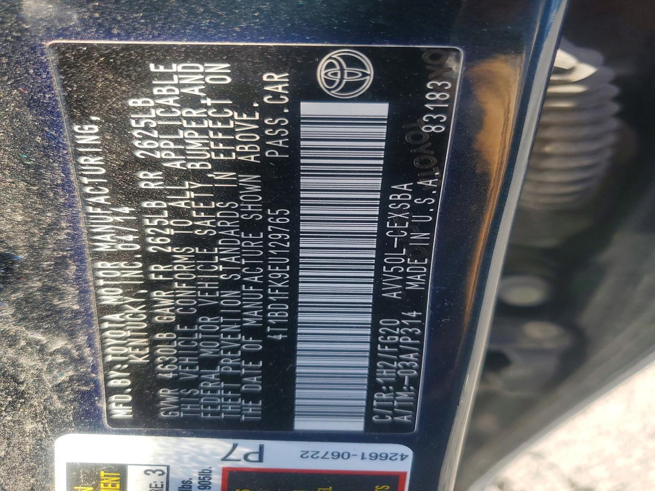 2014 TOYOTA CAMRY HYBRID photo 12