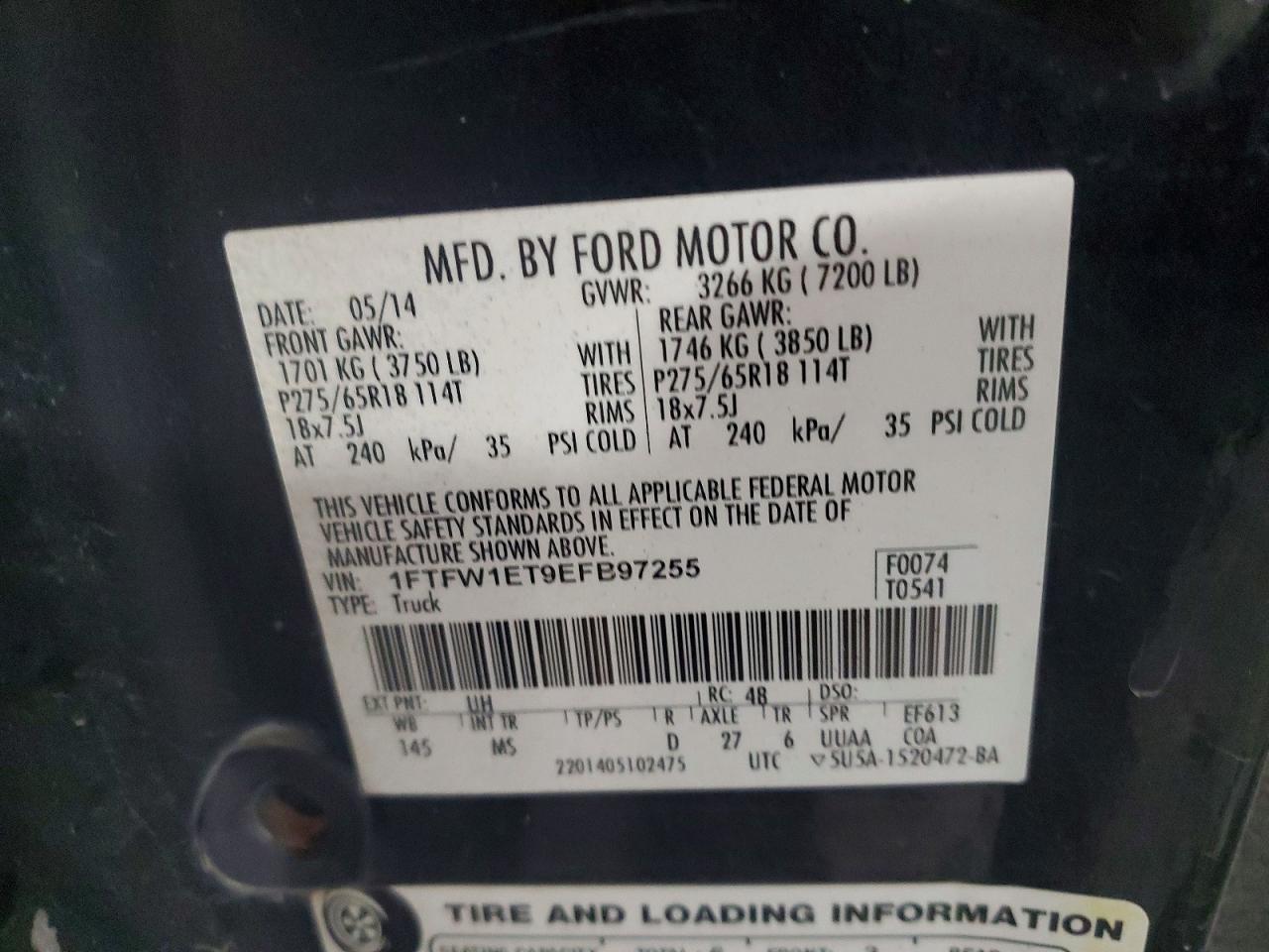 2014 FORD F150 SUPERCREW photo 12
