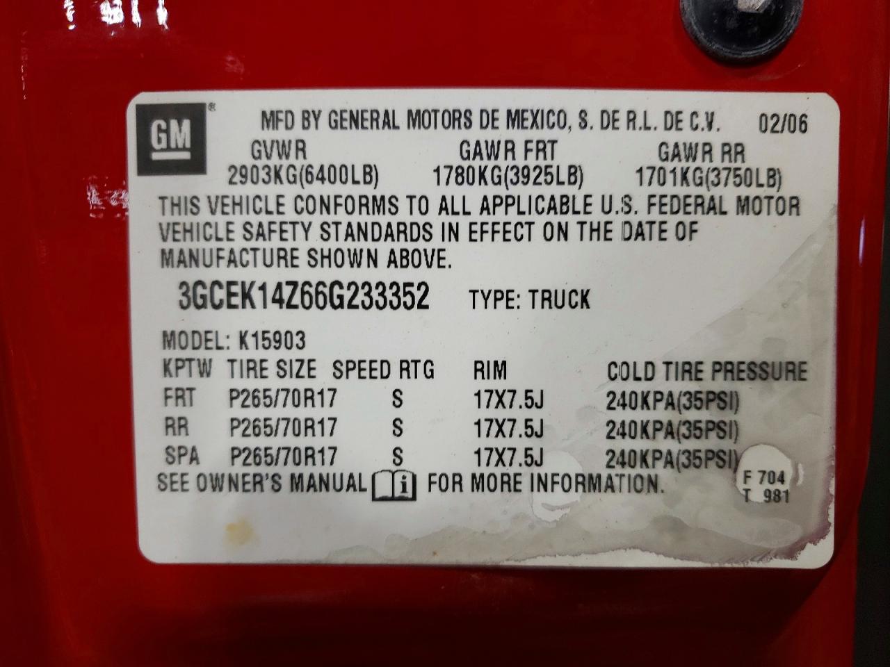 2006 CHEVROLET SILVERADO K1500 photo 12