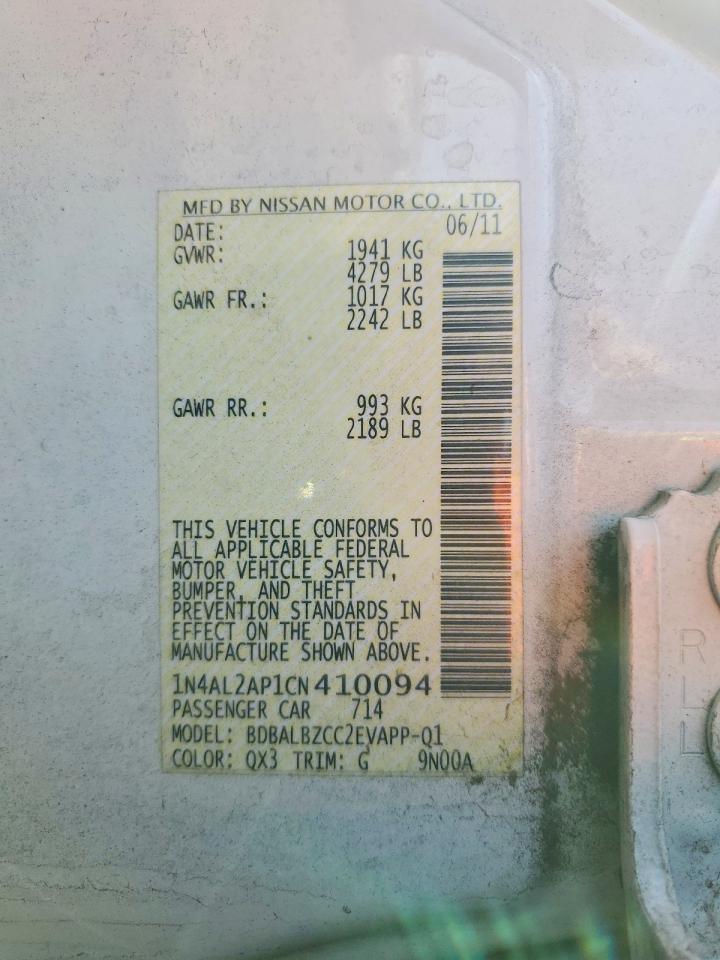 2012 NISSAN ALTIMA BASE photo 23