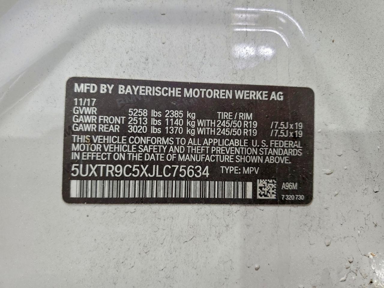 2018 BMW X3 XDRIVE30I photo 13