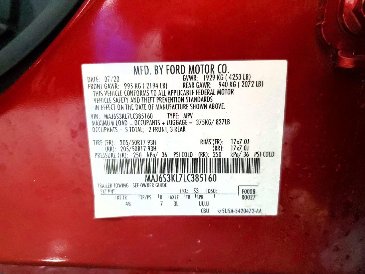 2020 FORD ECOSPORT TITANIUM photo 34