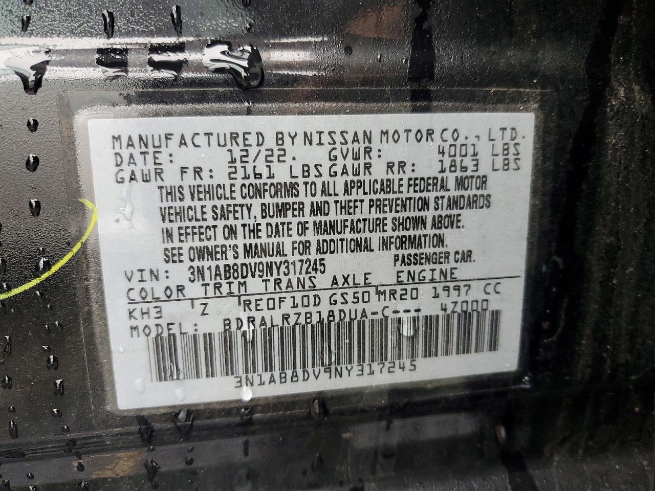 2022 NISSAN SENTRA SR photo 12