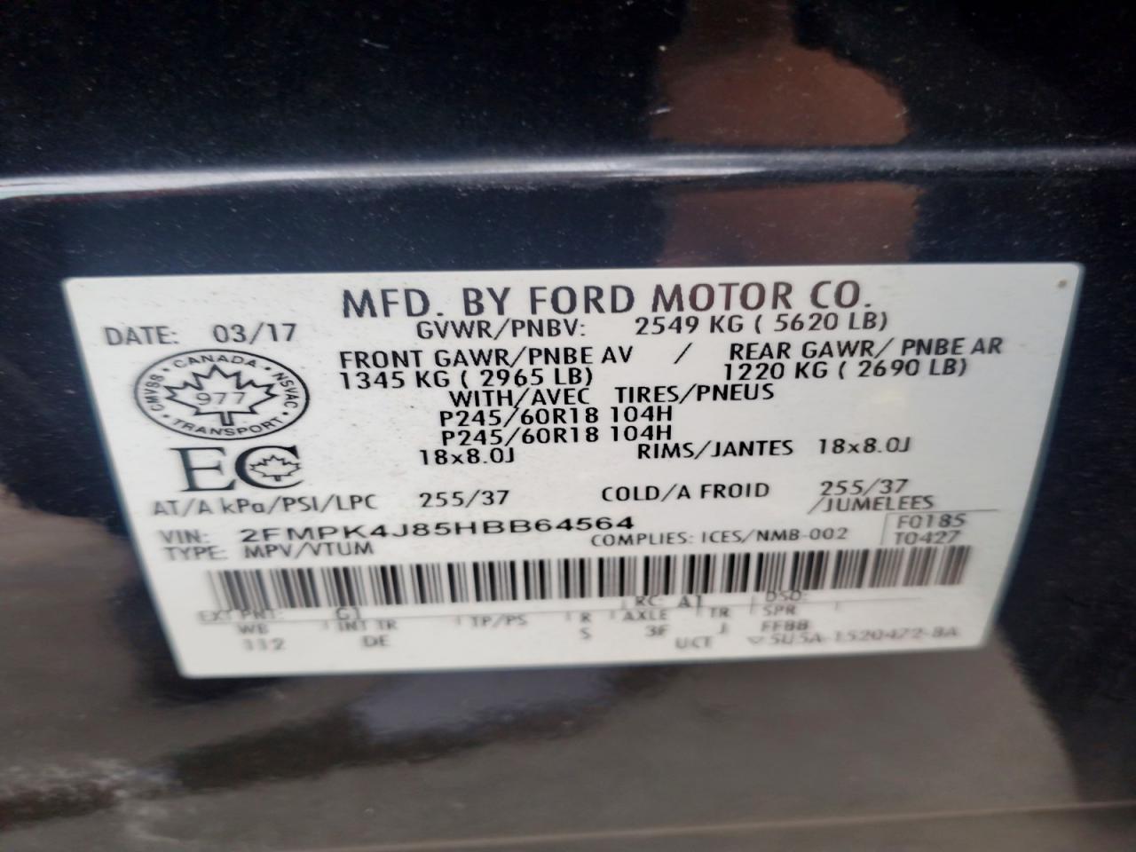 2017 FORD EDGE SEL photo 49