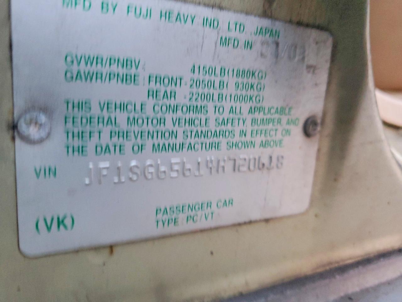 2004 SUBARU FORESTER 2.5XS photo 37