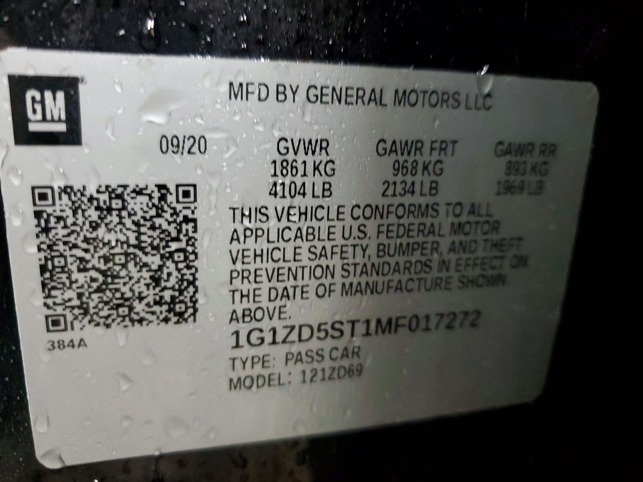 2021 CHEVROLET MALIBU LT photo 13