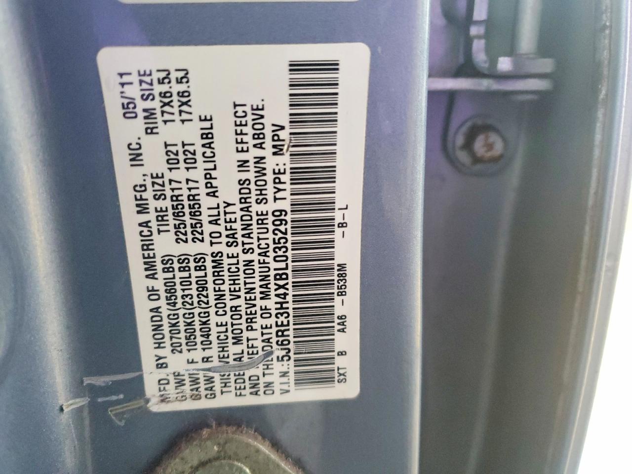 2011 HONDA CR-V SE photo 13
