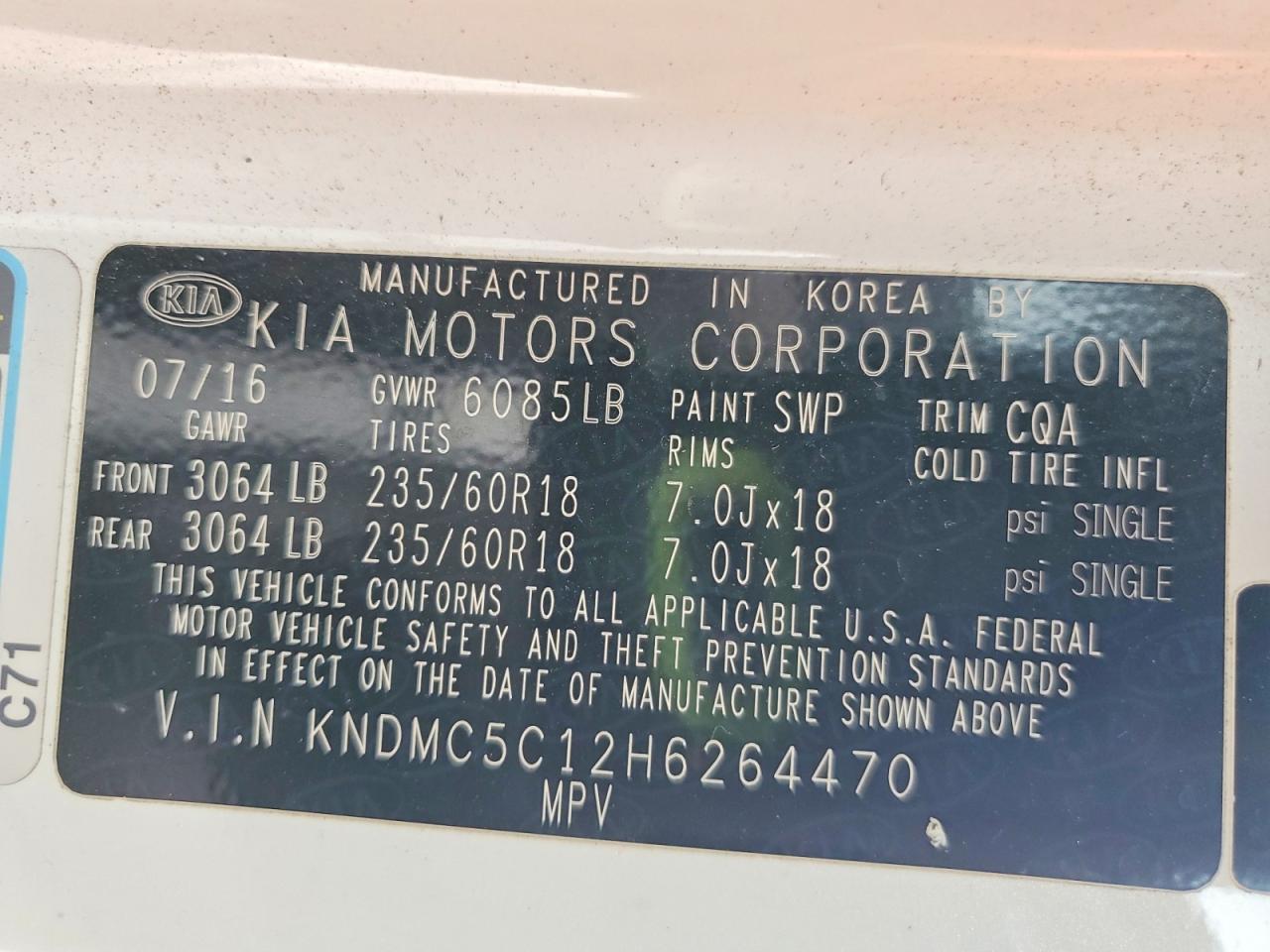 2017 KIA SEDONA EX photo 25