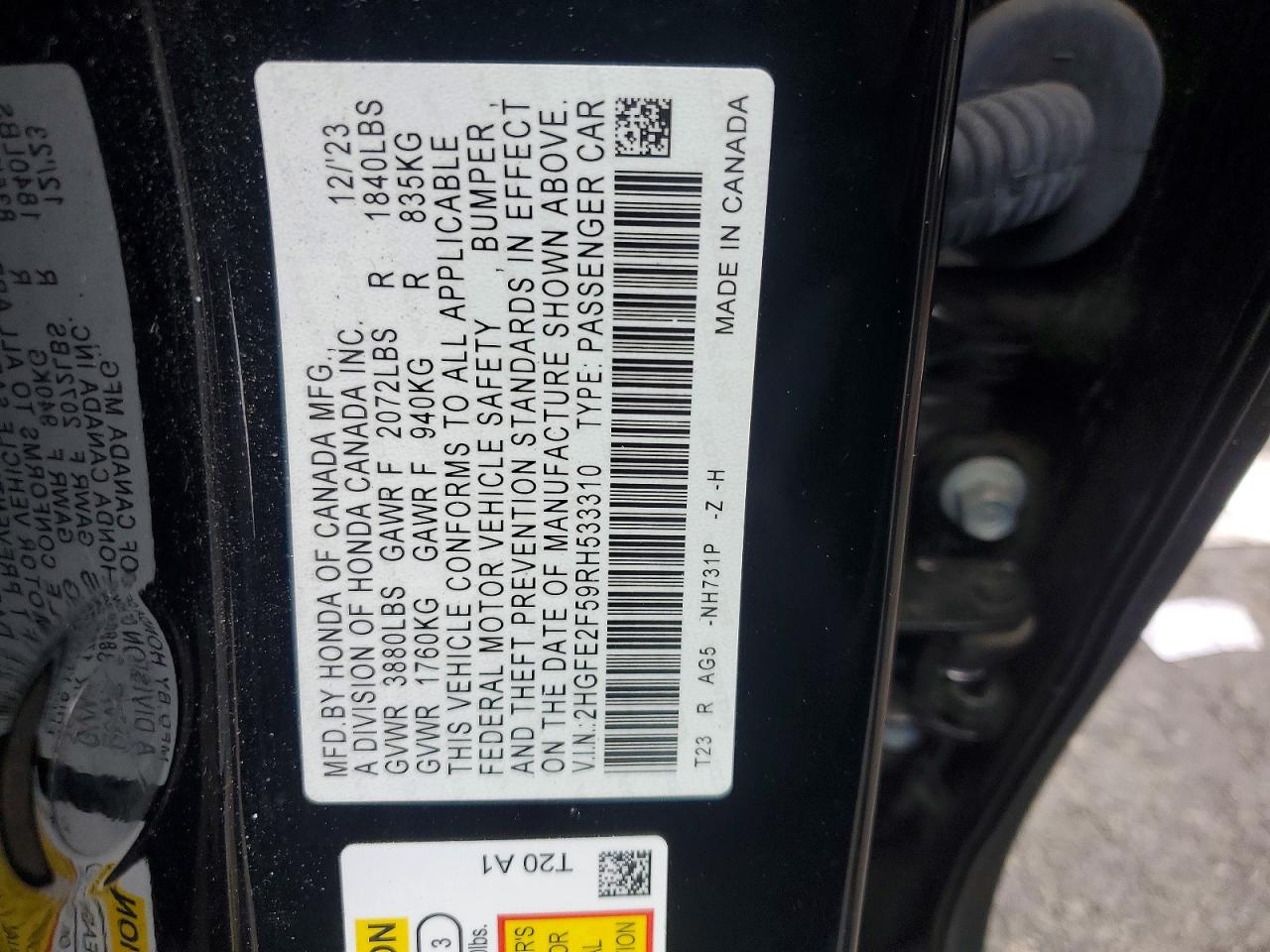 2024 HONDA CIVIC SPORT photo 13