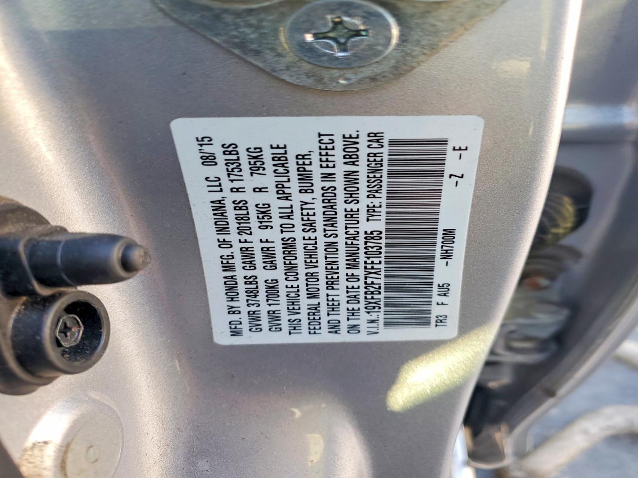 2015 HONDA CIVIC SE photo 12
