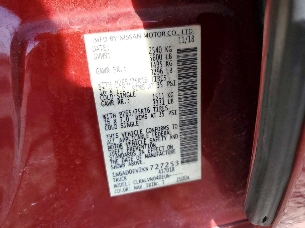 2019 NISSAN FRONTIER S photo 12