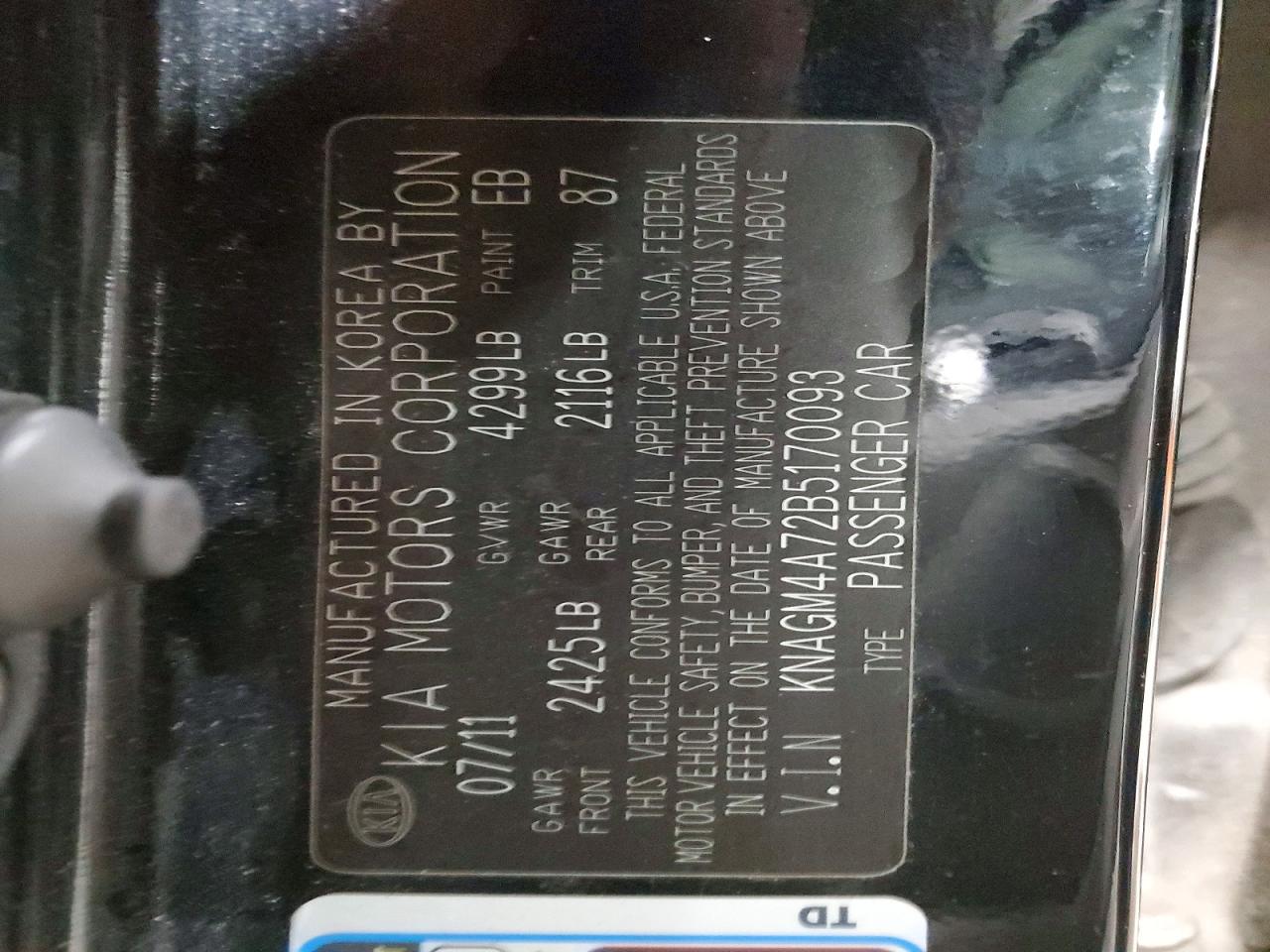 2011 KIA OPTIMA LX photo 12