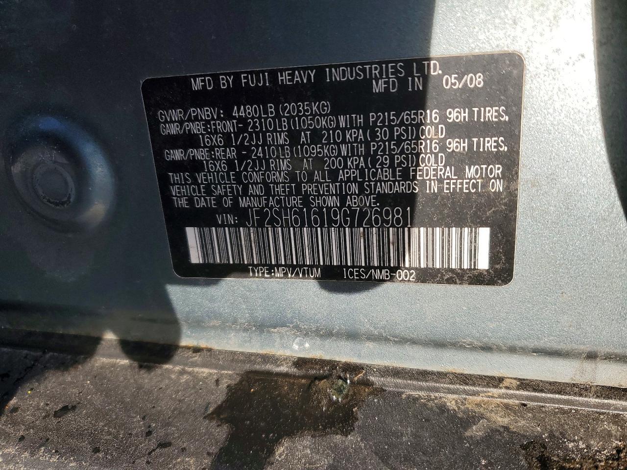 2009 SUBARU FORESTER 2.5X photo 13