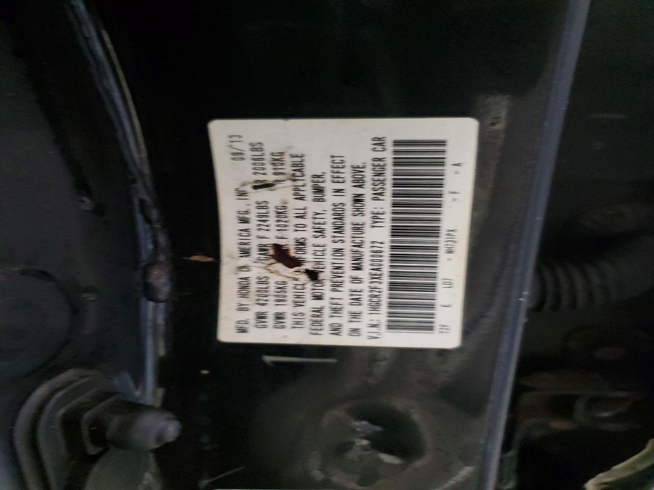 2014 HONDA ACCORD LX photo 13