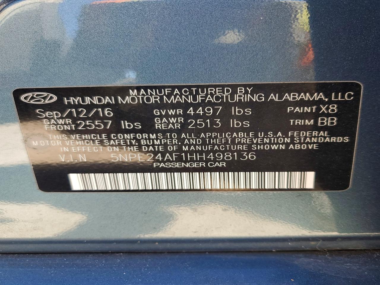 2017 HYUNDAI SONATA SE photo 13