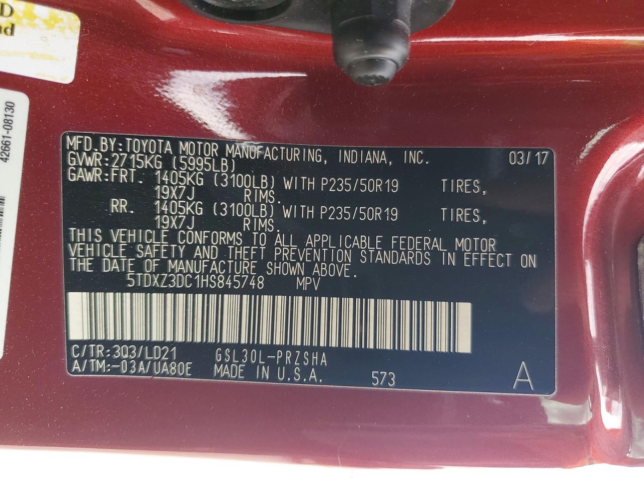2017 TOYOTA SIENNA SE 8-PASSENGER photo 14