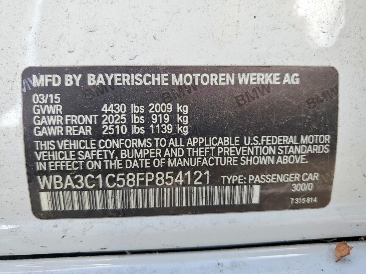 2015 BMW 328 I SULEV photo 12