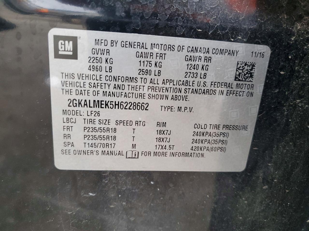 2017 GMC TERRAIN SLE photo 14