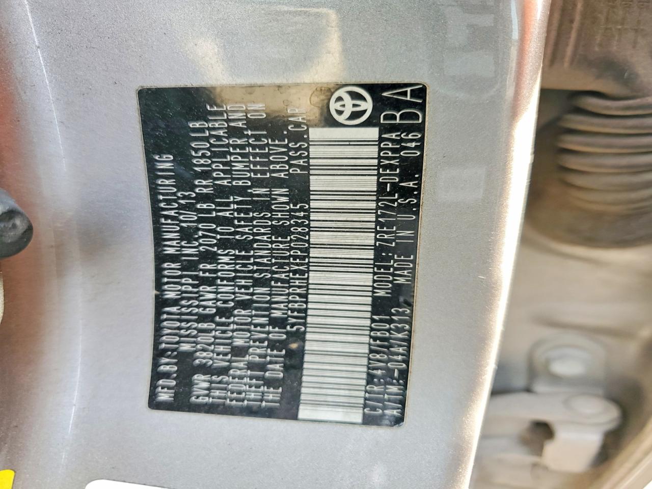 2014 TOYOTA COROLLA ECO photo 13
