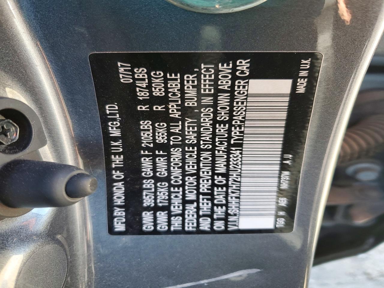 2017 HONDA CIVIC EXL photo 12