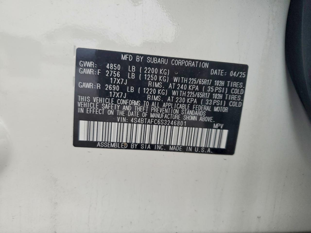 2025 SUBARU OUTBACK PREMIUM photo 13