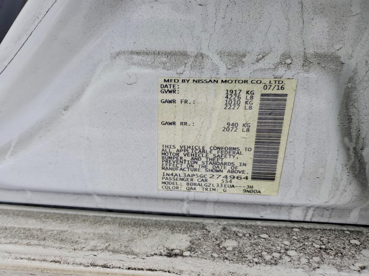 2016 NISSAN ALTIMA 2.5 photo 23