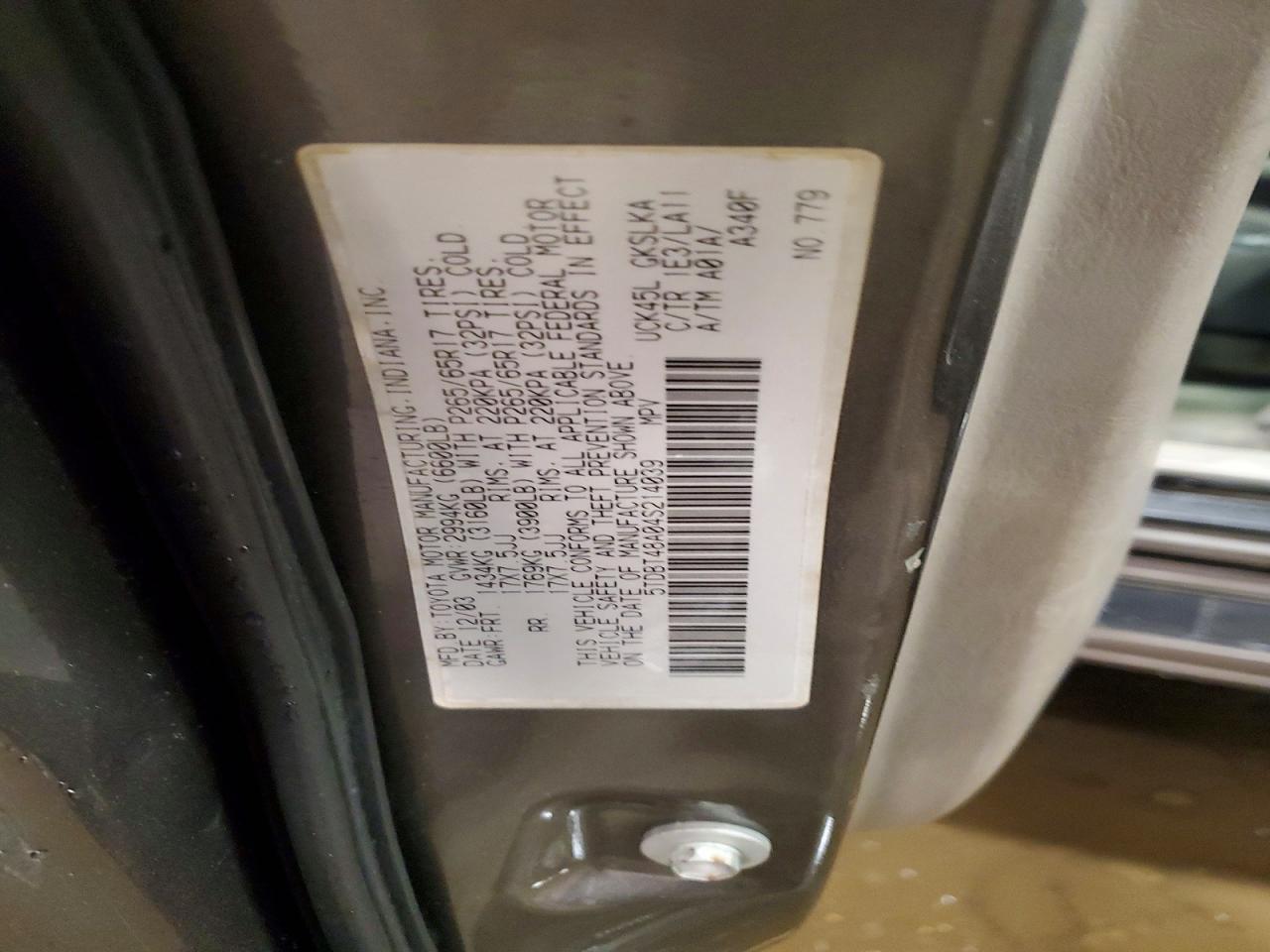 2004 TOYOTA SEQUOIA LIMITED photo 13