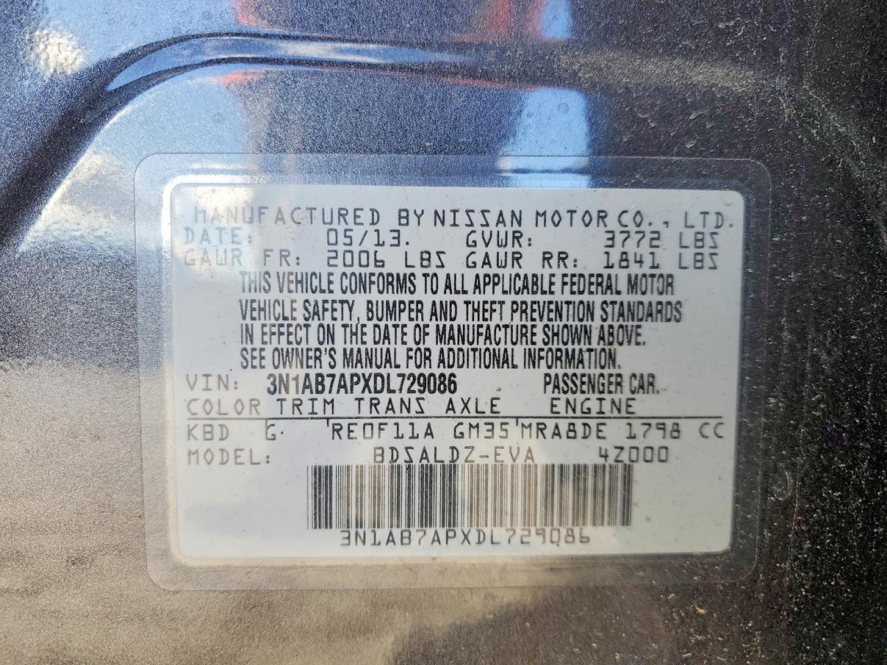 2013 NISSAN SENTRA S photo 12