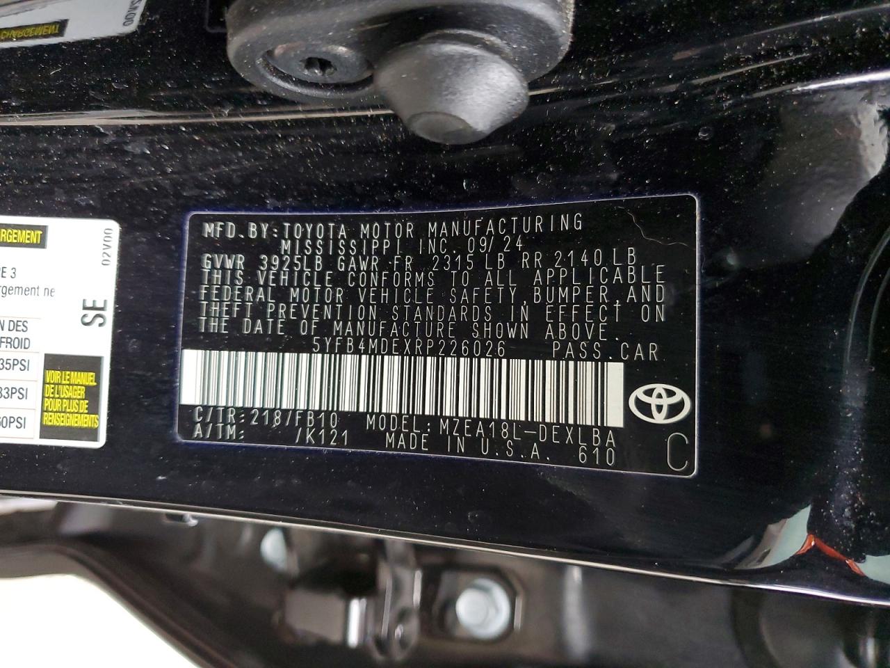 2024 TOYOTA COROLLA LE photo 23