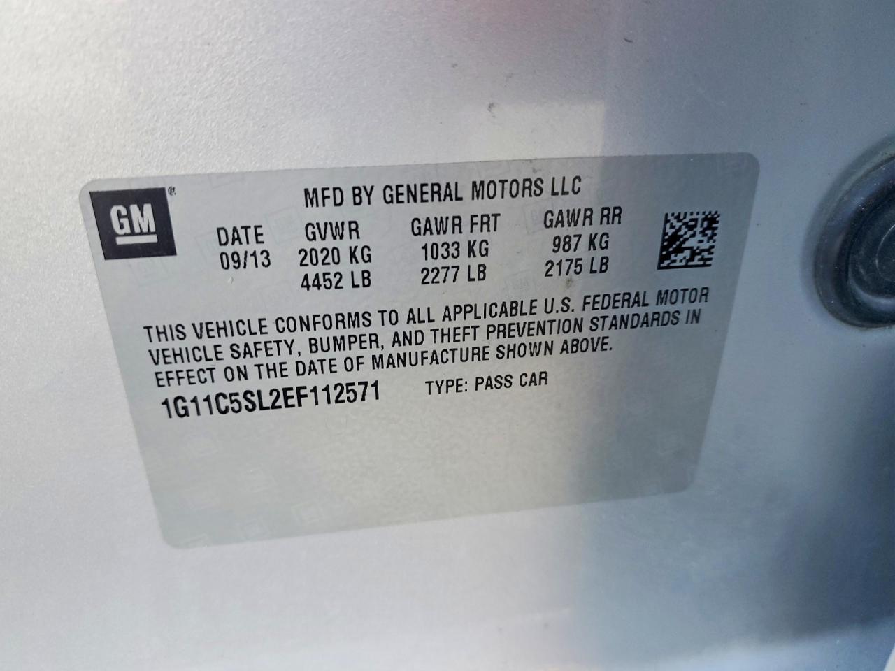 2014 CHEVROLET MALIBU 1LT photo 12