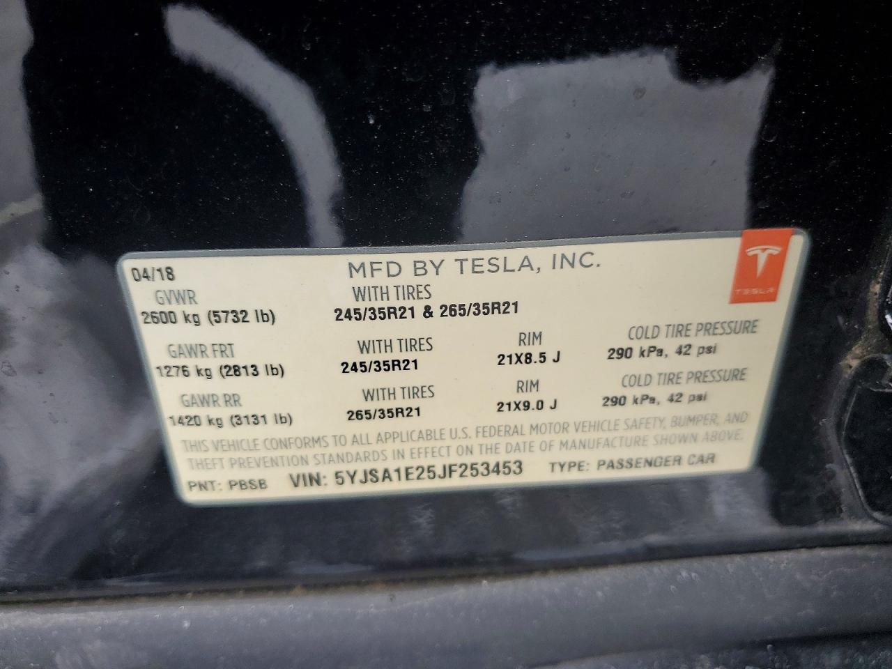 2018 TESLA MODEL S photo 12