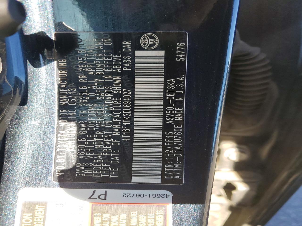 2013 TOYOTA CAMRY SE photo 23