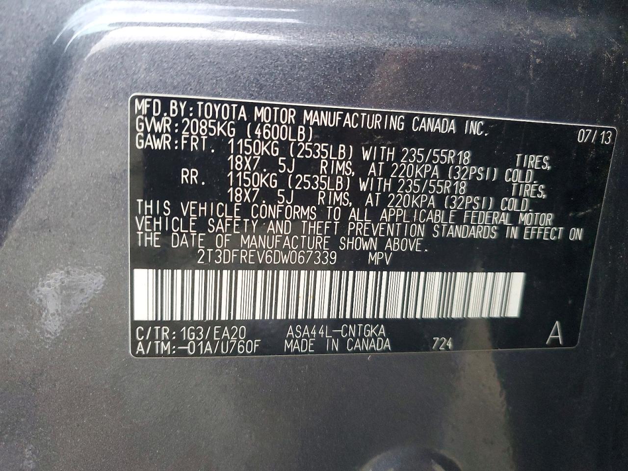 2013 TOYOTA RAV4 LIMITED photo 12
