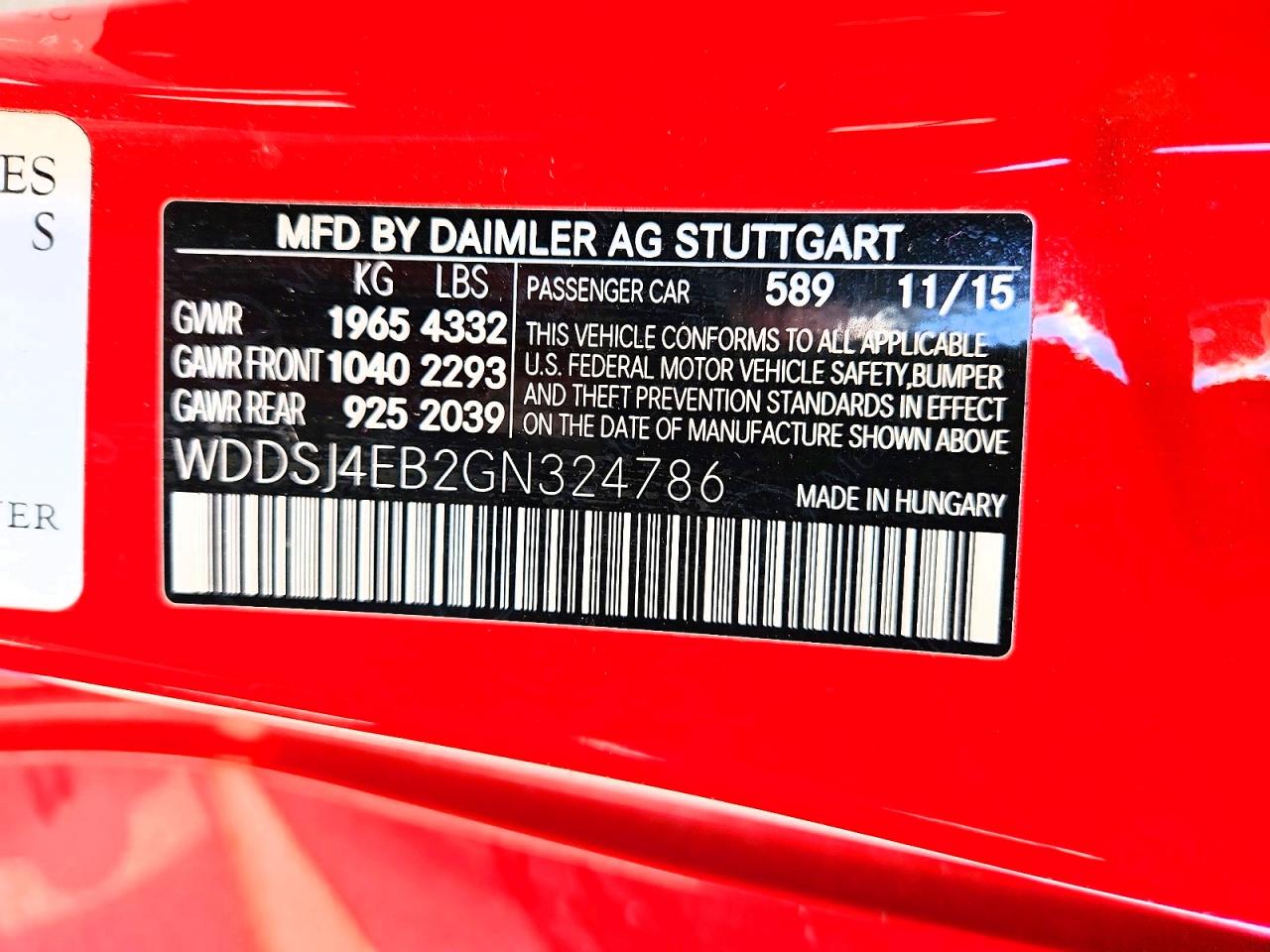 2016 MERCEDES-BENZ CLA 250 photo 12
