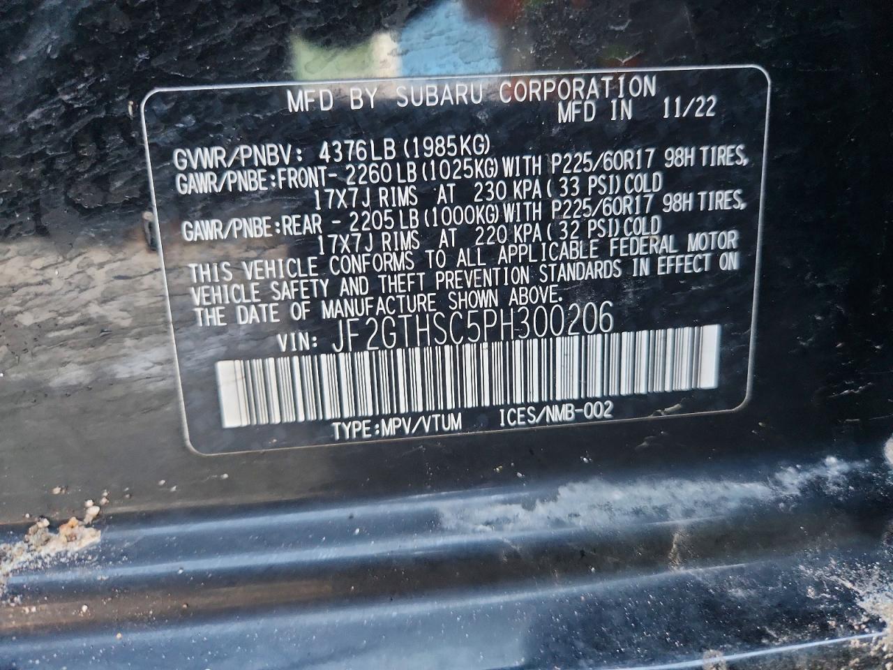 2023 SUBARU CROSSTREK SPORT photo 12