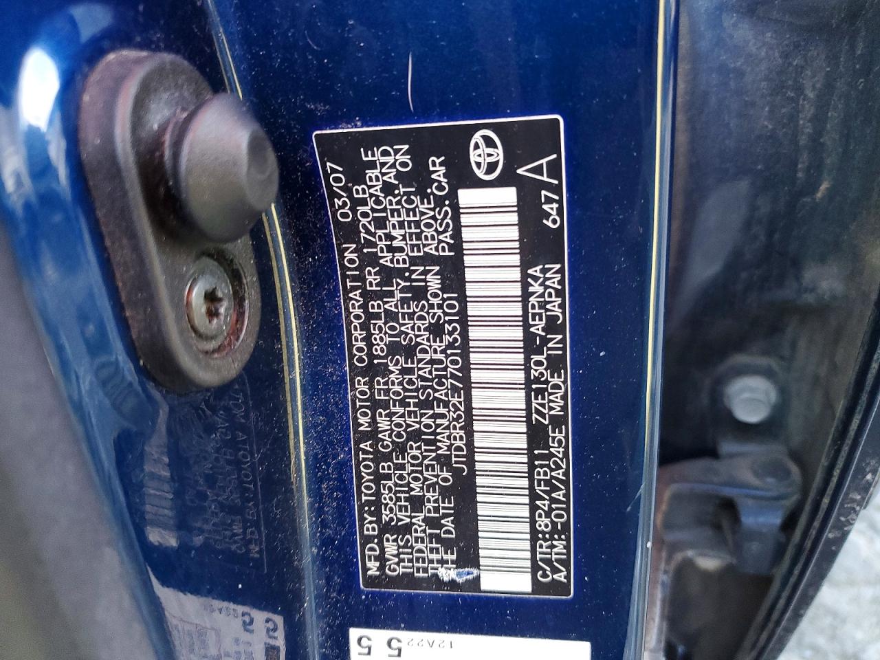 2007 TOYOTA COROLLA CE photo 13