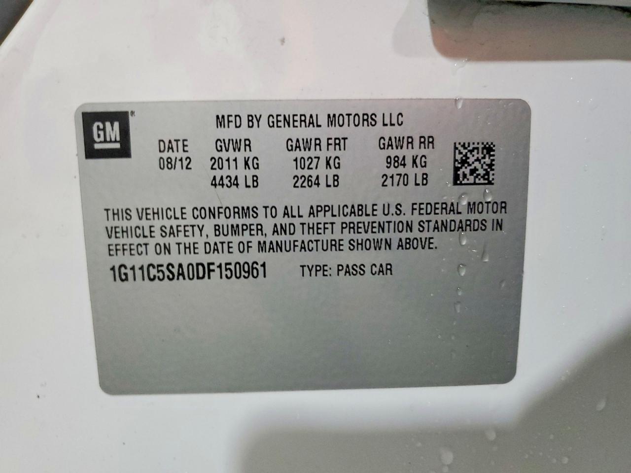 2013 CHEVROLET MALIBU 1LT photo 12