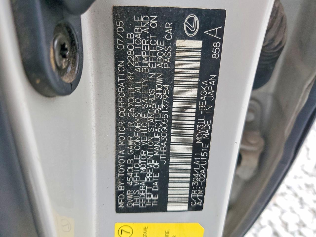 2005 LEXUS ES 330 photo 12