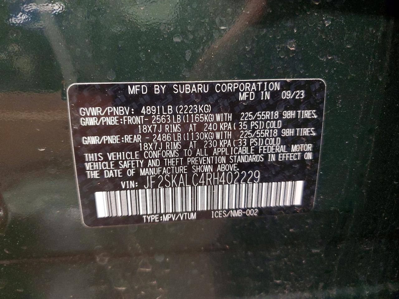 2024 SUBARU FORESTER LIMITED photo 14