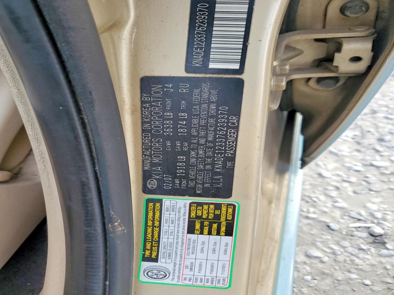 2007 KIA RIO BASE photo 34