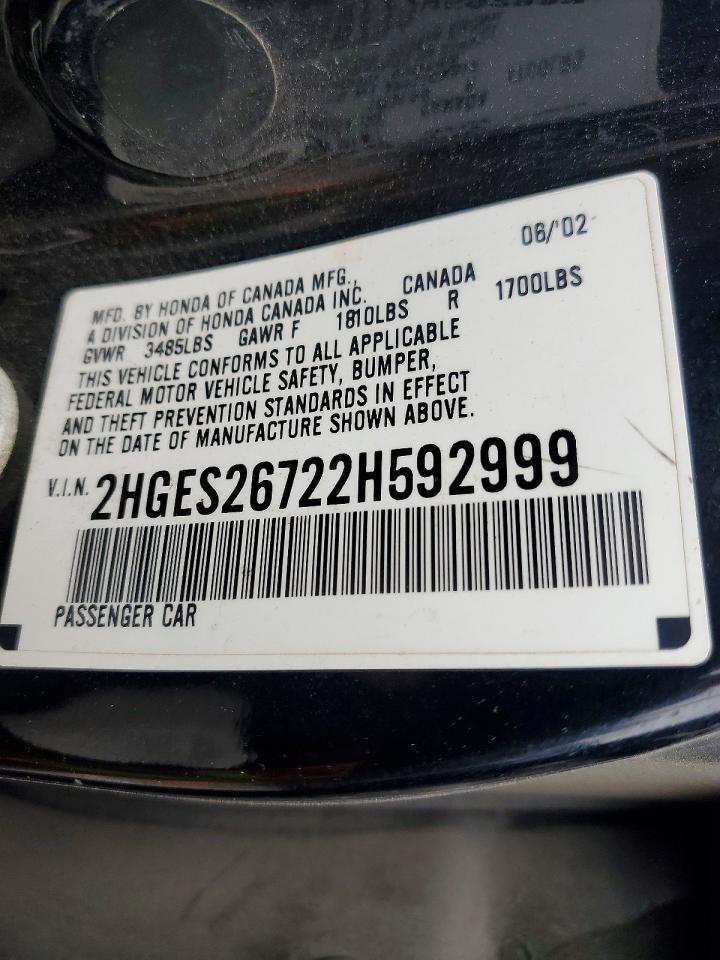 2002 HONDA CIVIC EX photo 12