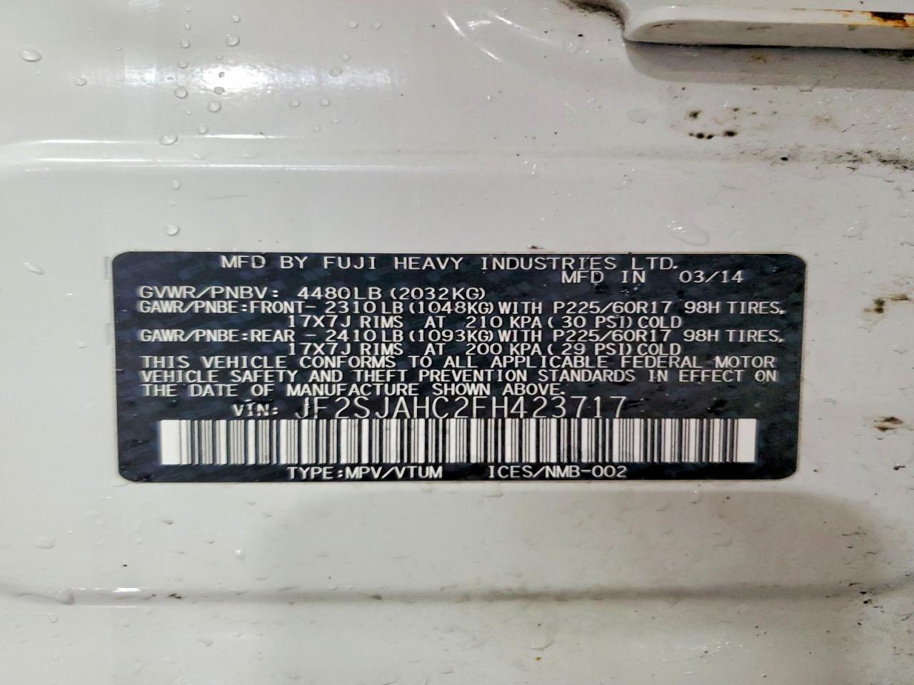2015 SUBARU FORESTER 2.5I LIMITED photo 13
