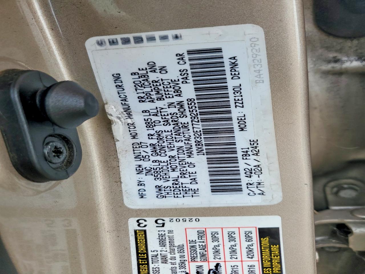 2007 TOYOTA COROLLA CE photo 12