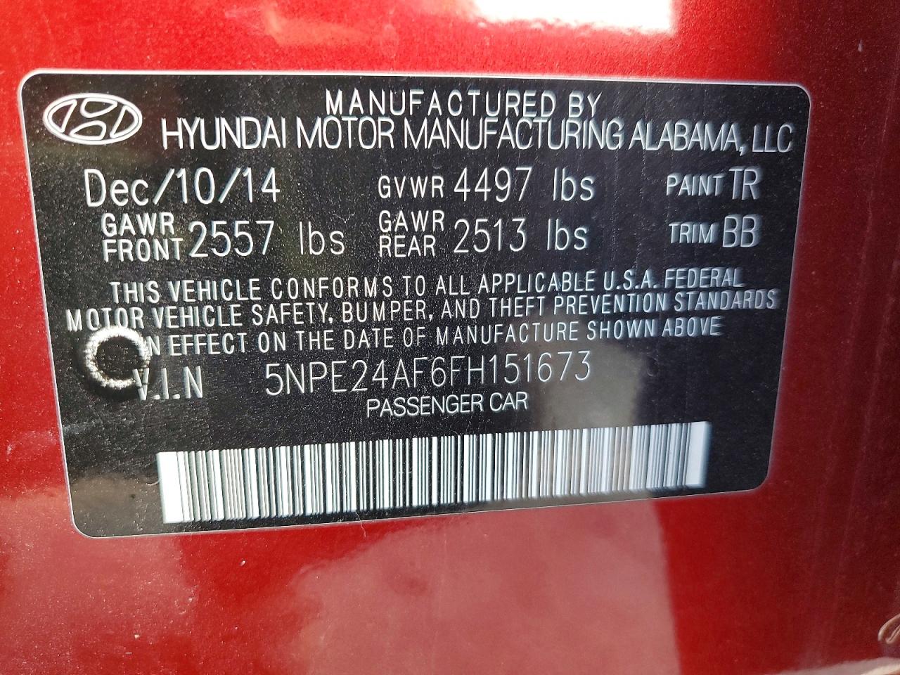 2015 HYUNDAI SONATA SE photo 23