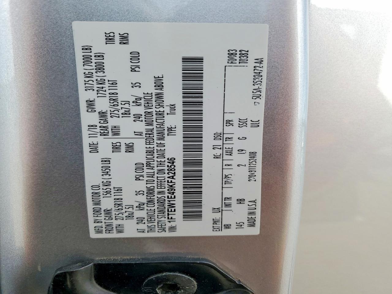 2019 FORD F150 SUPERCREW photo 12